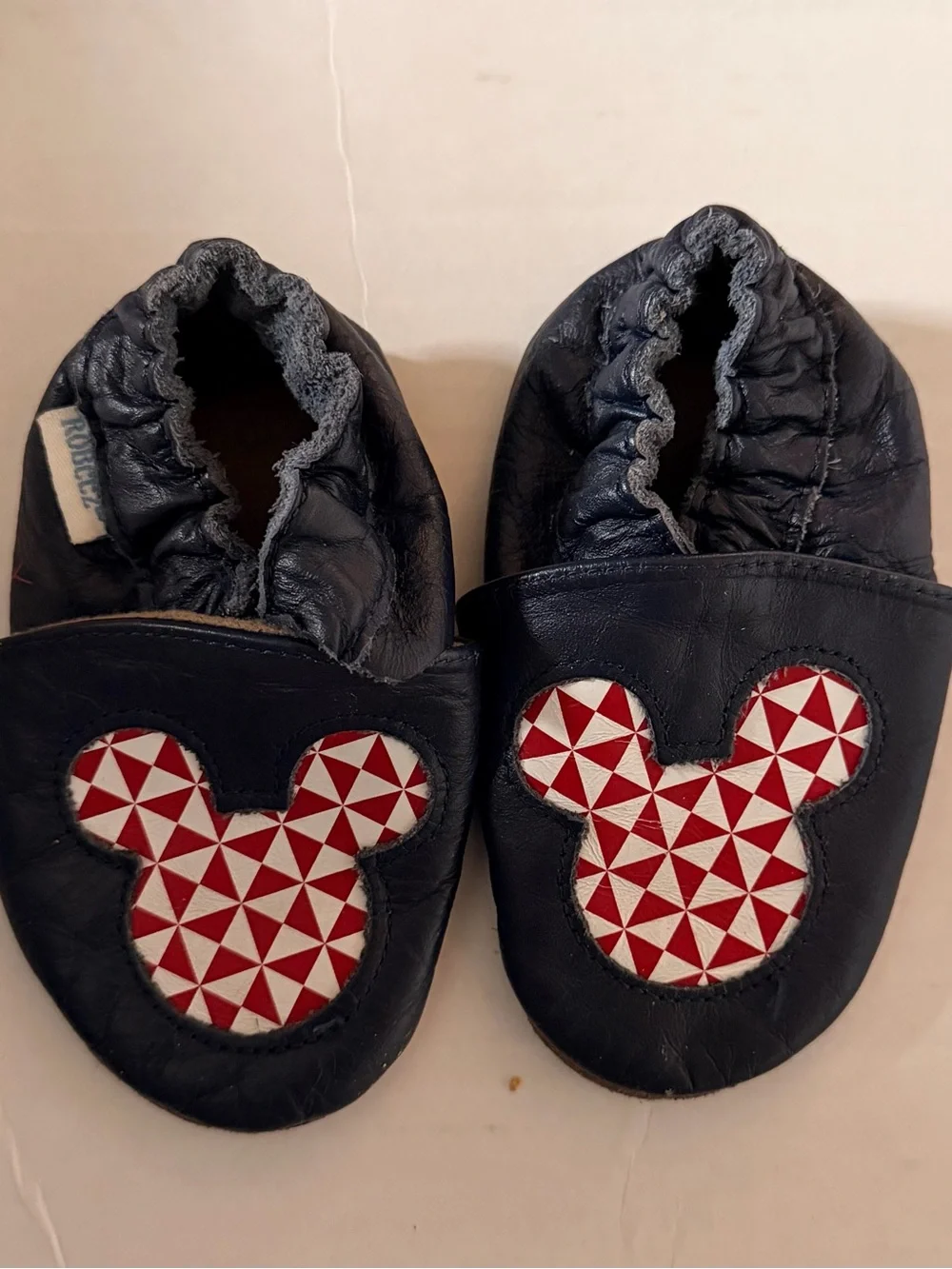 Robeez Mickey Mouse Leather Soft Sole Baby Shoes | 6–12 Months